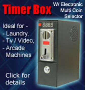 Coin Timer Box with Electronic Multi Coin Selector