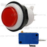 33mm Button with White Rim and Flat Plunger - Red