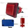 33mm Illuminated Square Button - Red