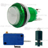 33mm Button with Translucent Rim and Convex Plunger - Green 33mm Button with Translucent Rim and Convex Plunger - Green