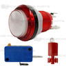 33mm Button with Translucent Rim and Convex Plunger - Red 33mm Button with Translucent Rim and Convex Plunger - Red