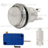 33mm Button with Translucent Rim and Convex Plunger - White 33mm Button with Translucent Rim and Convex Plunger - White