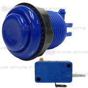 American Style Concave Push Button - Blue (E Series)