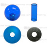 Sanwa Shaft Cover, Dustwasher and Ball Top JLF-CD-CB + LB-35-CB (Clear Blue)