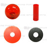 Sanwa Shaft Cover, Dustwasher and Ball Top JLF-CD-CR + LB-35-CR (Clear Red)