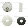 Sanwa Shaft Cover, Dustwasher and Ball Top JLF-CD-CW + LB-35-CW (Clear White)